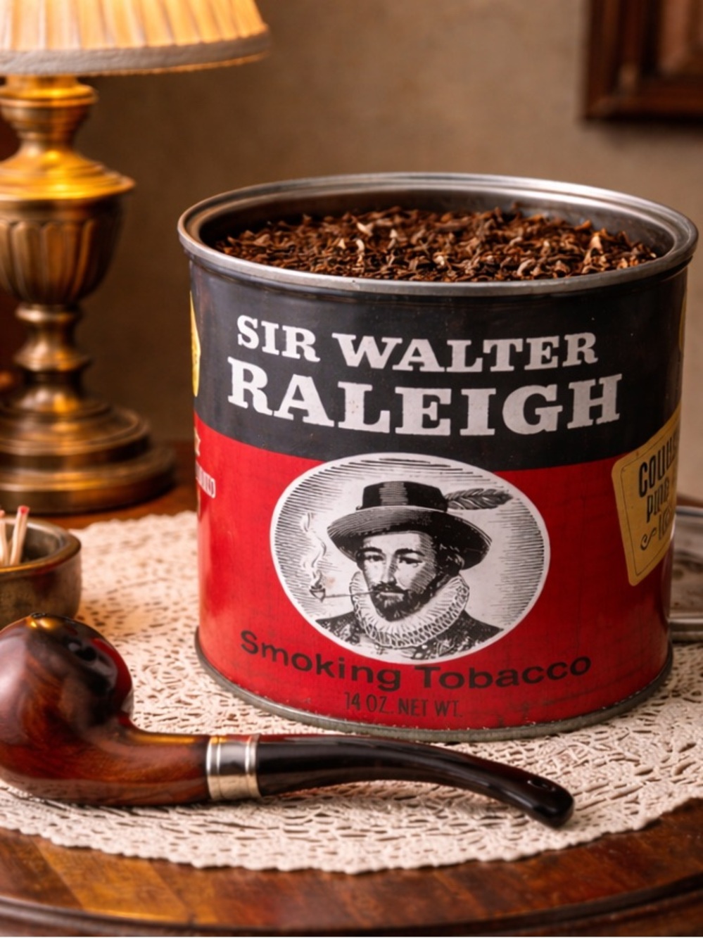 Red Vintage Tobacco Tin - Home Accent